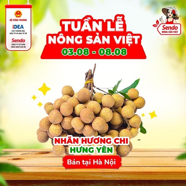 Lần đầu tiên đặc sản nhãn lồng Hưng Yên được bán trên sàn thương mại điện tử Sendo