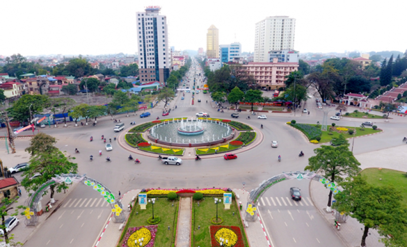 Trung tâm thành phố Thái Nguyên nhìn từ trên cao