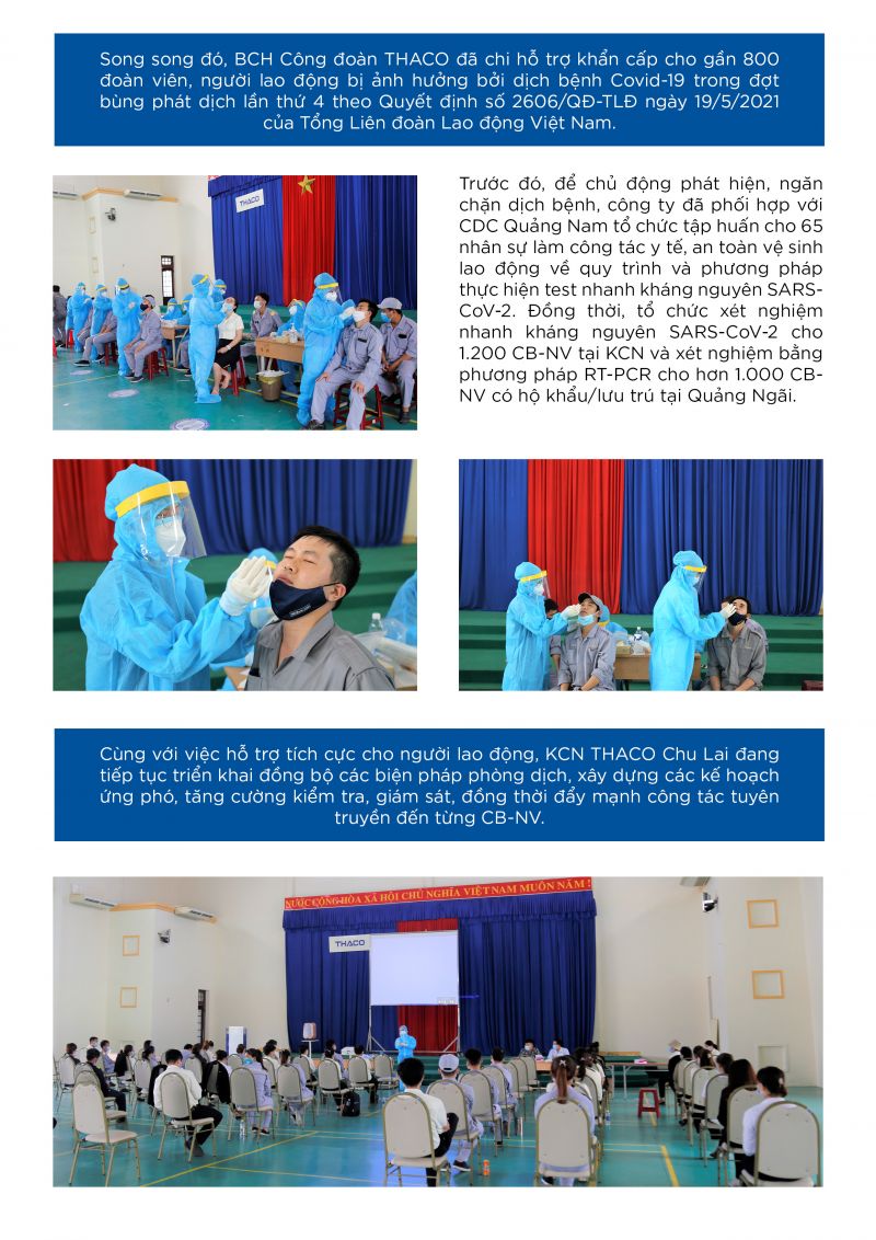 THACO nỗ lực duy trì sản xuất kết hợp chống dịch