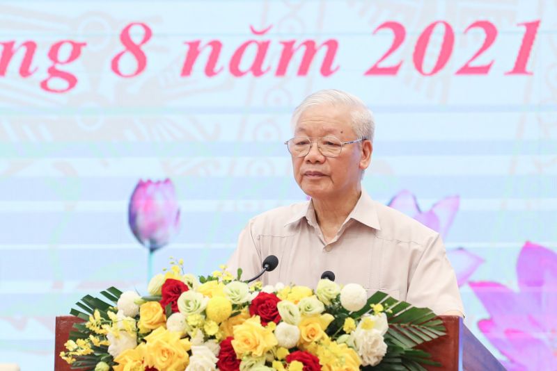 Tổng Bí thư Nguyễn Phú Trọng phát biểu chỉ đạo tại Hội nghị. Ảnh:VGP/Nhật Bắc