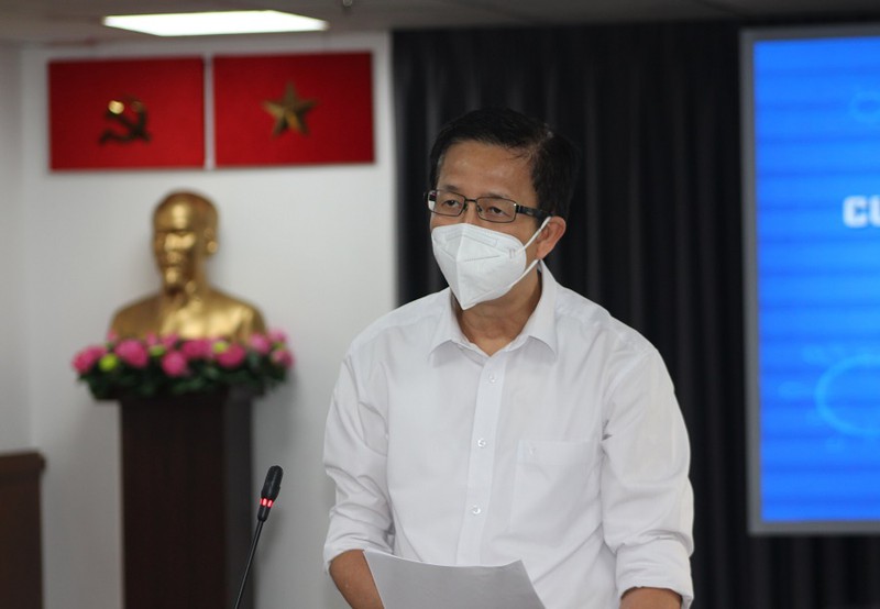 Ông Phạm Đức Hải, Phó Trưởng Ban Chỉ đạo phòng chống dịch Covid-19 TP.Hồ Chí Minh phát biểu tại buổi họp báo