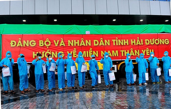 Hải Dương tổ chức Lễ xuất quân - vận chuyển 160 tấn gạo ủng hộ các tỉnh, thành phố phía nam chống dịch