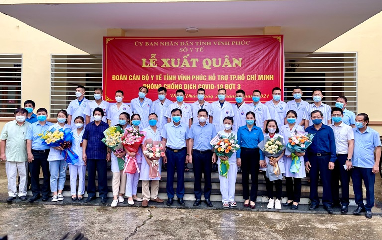 Vĩnh Phúc cử 20 cán bộ y tế lên đường hỗ trợ chống dịch tại TP. Hồ Chí Minh