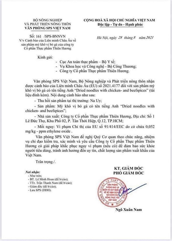 Văn bản của Văn phòng SPS Việt Nam