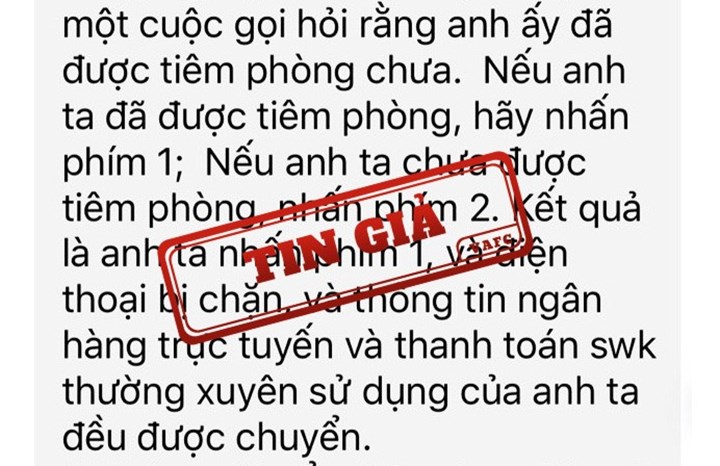 Cảnh báo tin giả về lừa đảo chiếm đoạt thông tin cá nhân trên mạng