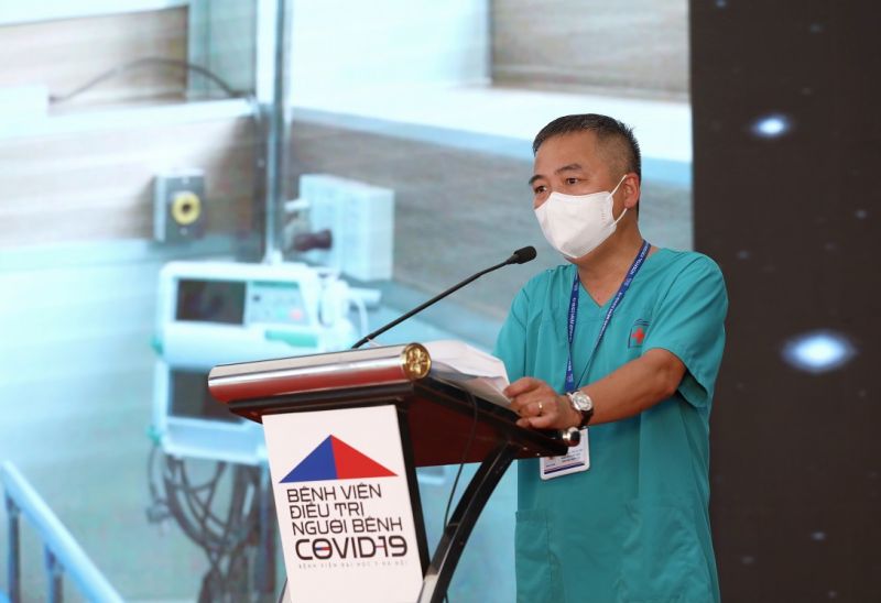 PGS. TS. Nguyễn Lân Hiếu, Giám đốc Bệnh viện Đại học Y Hà Nội phát biểu tại Lễ khánh thành Bệnh viện