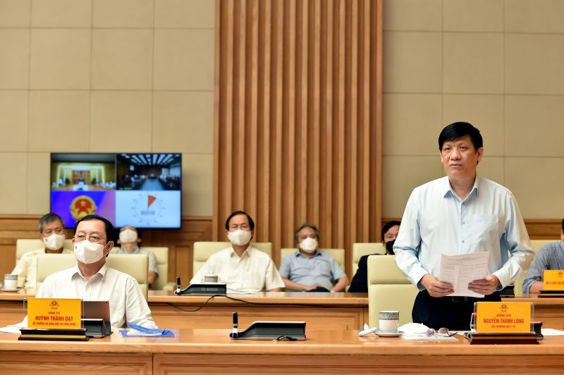 Bộ trưởng Bộ Y tế Nguyễn Thanh Long phát biểu. Ảnh: VGP/Nhật Bắc
