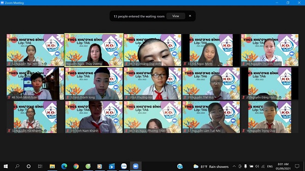 Trường THCS Khương Đình (Hà Nội): Khai giảng năm học mới bằng hình thức trực tuyến