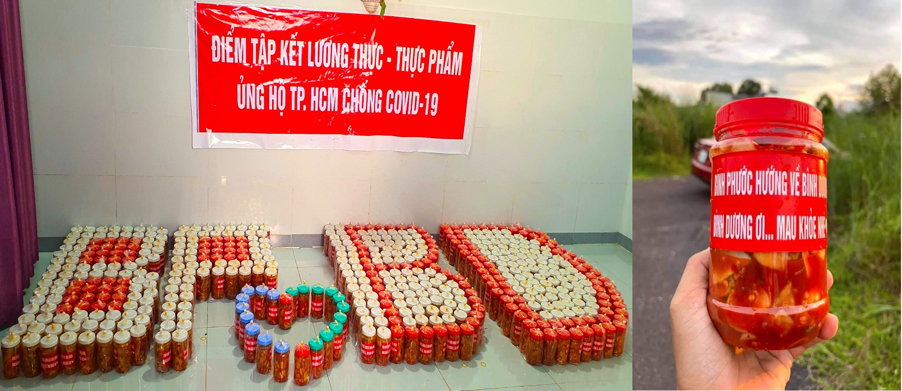 CLB Hạt Gạo Nhân Ái, Nhóm Bất Động Sản TP Đồng Xoài cùng người dân địa phương đã khéo gửi những thông điệp yêu thương của Bình Phước đến Bình Dương qua các món ngon nhà làm