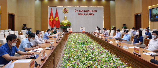 Hội nghị trực tuyến tại điểm cầu trung tâm tỉnh Phú Thọ