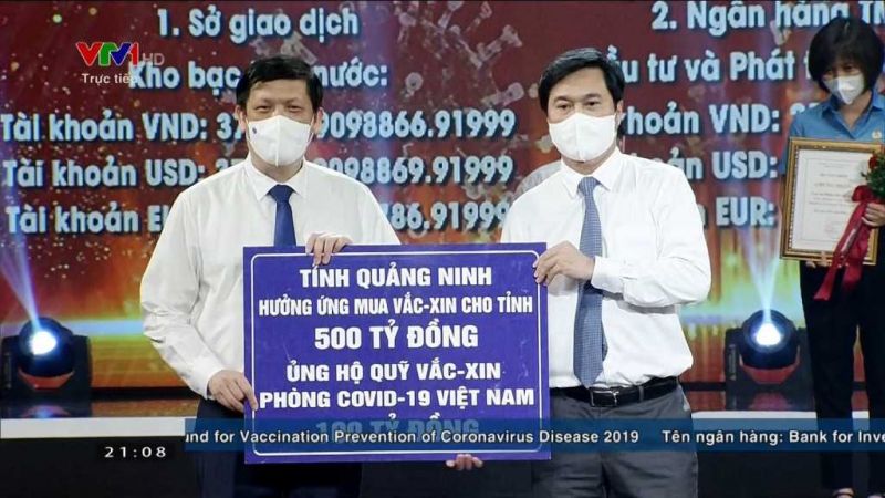 Tỉnh Quảng Ninh hưởng ứng mua vắc xin cho tỉnh 500 tỷ đồng và ủng hộ Quỹ Vắc xin phòng Covid-19 số tiền 100 tỷ đồng
