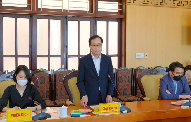Ông Choi Joo Ho, Tổng Giám đốc Tổ hợp Samsung Việt Nam đã đánh giá cao công tác phòng, chống dịch Covid-19 của tỉnh Thái Nguyên.