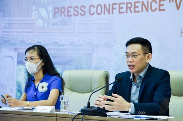 Ông Trần Quốc Khánh, Phó vụ trưởng Vụ Ngoại giao văn hóa và UNESCO thuộc Bộ Ngoại giao chia sẻ tại buổi họp báo