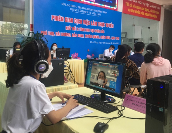Tìm việc làm qua phiên giao dịch trực tuyến với 6 tỉnh khu vực phía bắc