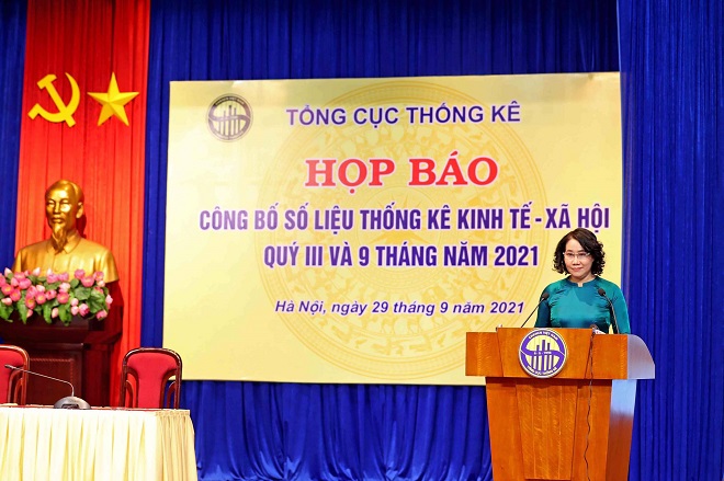 Tổng Cục trưởng Tổng cục Thống kê Nguyễn Thị Hương: Nông nghiệp đóng vai trò bệ đỡ của nền kinh tế. Ảnh: VGP/Minh Ngọc