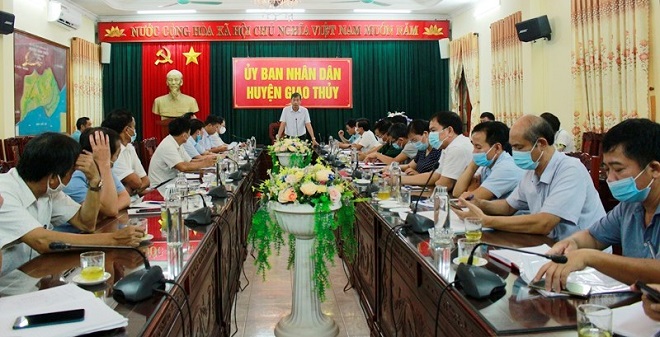 Ba chỉ đạo phòng chống dịch Covid-19 huyện Giao Thủy triển khai công tác phòng chống dịch