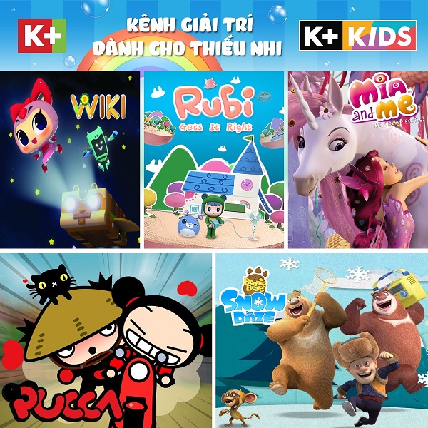 K+ Kids - kênh phát sóng các chương trình giải trí, khám phá dành cho trẻ em từ 2 đến 8 tuổi với chất lượng nội dung được K+ cam kết hấp dẫn hơn cả các kênh thiếu nhi quốc tế
