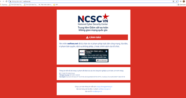 Sàn giao dịch tiền ảo Wefinex bị chặn do vi phạm pháp luật