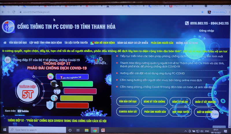 Khai trương Cổng thông tin phòng chống Covid-19 tỉnh Thanh Hóa