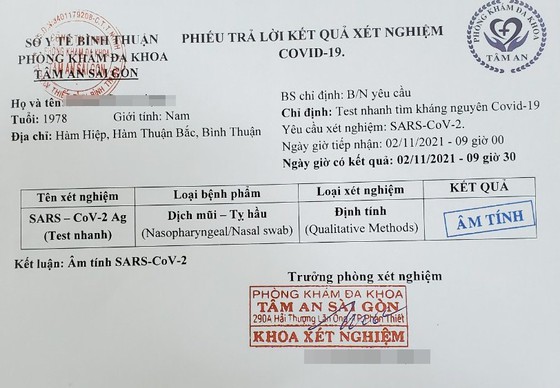 Bình Thuận: Bắt 4 đối tượng làm giả, mua bán giấy xét nghiệm Covid-19