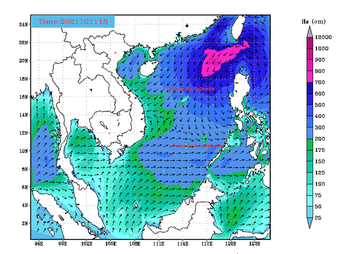 Tin cảnh báo sóng biển 24 giờ tới. Ảnh nchmf.gov.vn