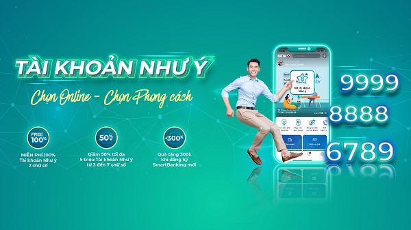 Miễn phí chọn số tài khoản "Như ý" trên BIDV SmartBanking