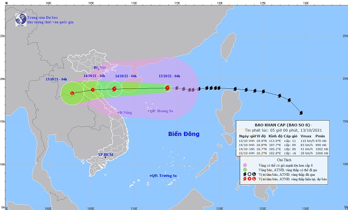 Nguồn: Trung tâm Dự báo KTTV Quốc gia