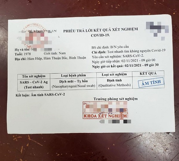 Bình Thuận: Phát hiện thêm 2 đường dây làm giả phiếu xét nghiệm Covid-19