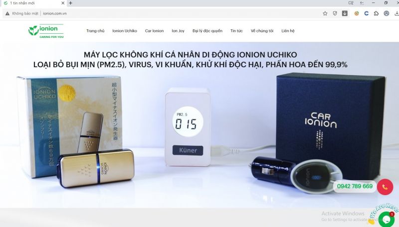 Cảnh giác với chiêu trò quảng cáo của sản phẩm máy lọc không khí IONION Uchiko