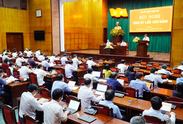 Quang cảnh Hội nghị Tỉnh uỷ Thừa Thiên Huế