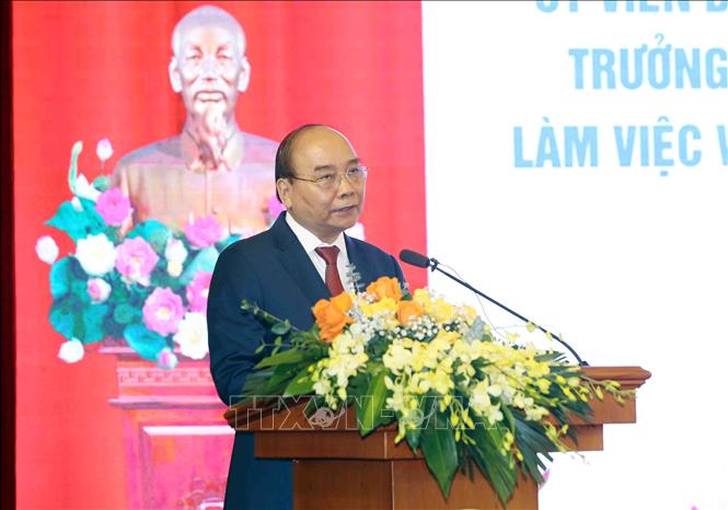 Chủ tịch nước Nguyễn Xuân Phúc phát biểu. Ảnh: Phạm Kiên/TTXVN
