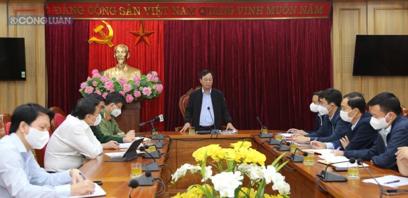 Chủ tịch UBND tỉnh Bùi Văn Quang phát biểu chỉ đạo công tác phòng chống dịch COVID-19