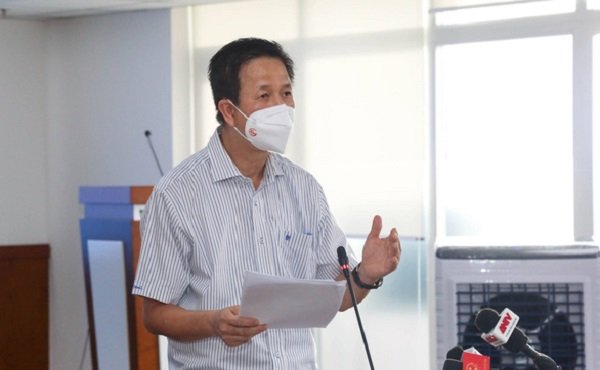Ông Phạm Đức Hải, Phó trưởng Ban chỉ đạo phòng chống dịch TP.HCM phát biểu tại họp báo