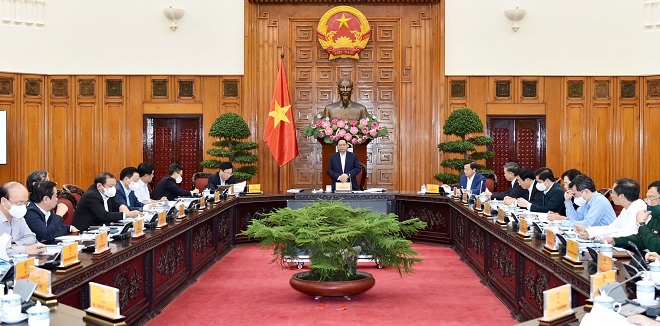 Thủ tướng Phạm Minh Chính chủ trì cuộc họp của Thường trực Chính phủ cho ý kiến về dự thảo Chương trình phục hồi và phát triển kinh tế - xã hội