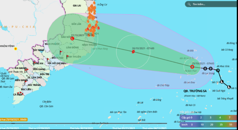 Mô hình dự báo vị trí và đường đi của áp thấp nhiệt đới