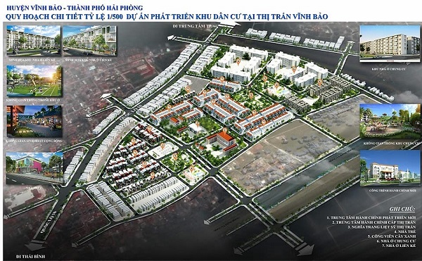Phối cảnh tổng thể Dự án phát triển khu dân cư tại thị trấn Vĩnh Bảo, huyện Vĩnh Bảo, Thành phố Hải Phòng