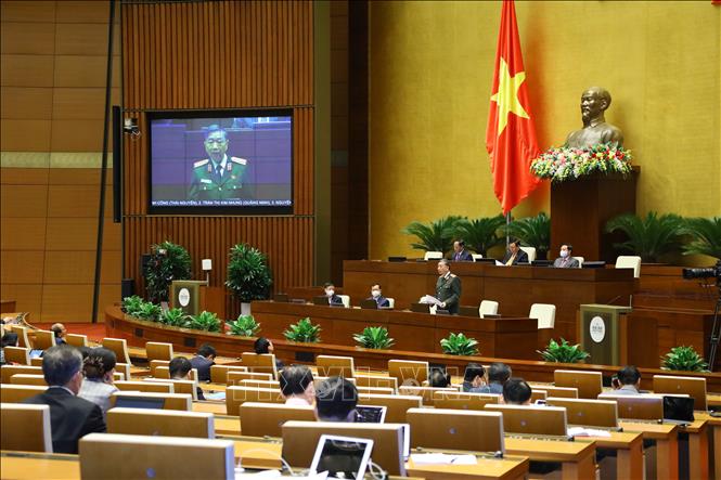 Bộ trưởng Bộ Công an Tô Lâm phát biểu giải trình, làm rõ một số vấn đề đại biểu Quốc hội nêu. Ảnh: Văn Điệp/TTXVN