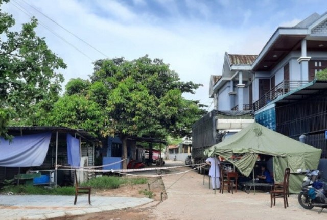 Khu vực phong tỏa Kiệt 48 đường Nguyễn Chí Thanh ở TP Đông Hà, tỉnh Quảng Trị