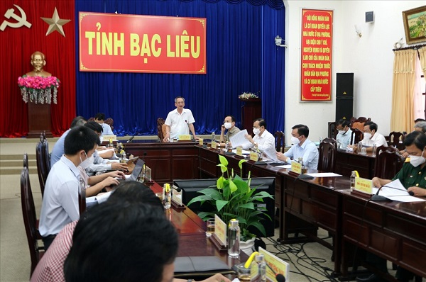 ông Lữ Văn Hùng, Bí thư Tỉnh ủy, Bạc Liêu phát biểu tại buổi làm việc
