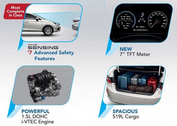 Các trang bị đáng chú ý trên Honda City 1.5L V Sensing 2021