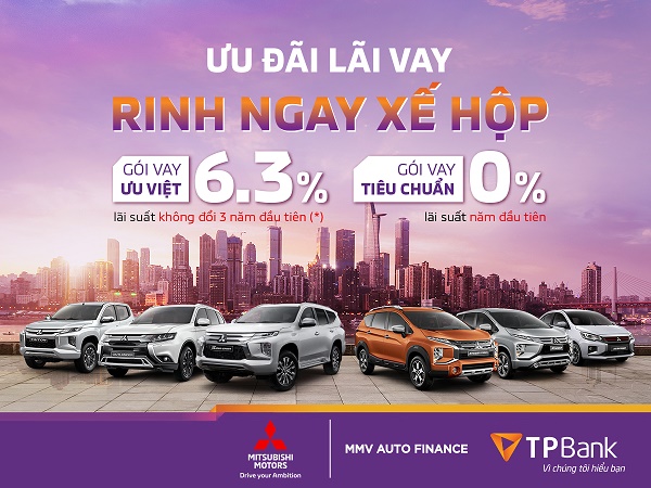 Sở hữu xế hộp cực dễ với lãi suất 0%/năm cùng TPBank
