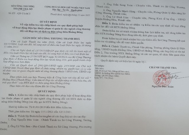 Thanh Hóa: Kiểm tra HTX Điện năng Hoằng Đông sau khi báo chí phản ánh