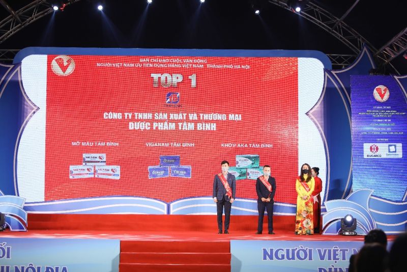 TPBVSK Mỡ máu Tâm Bình vinh dự trong Top 1 Hàng Việt Nam được người tiêu dùng yêu thích năm 2021.