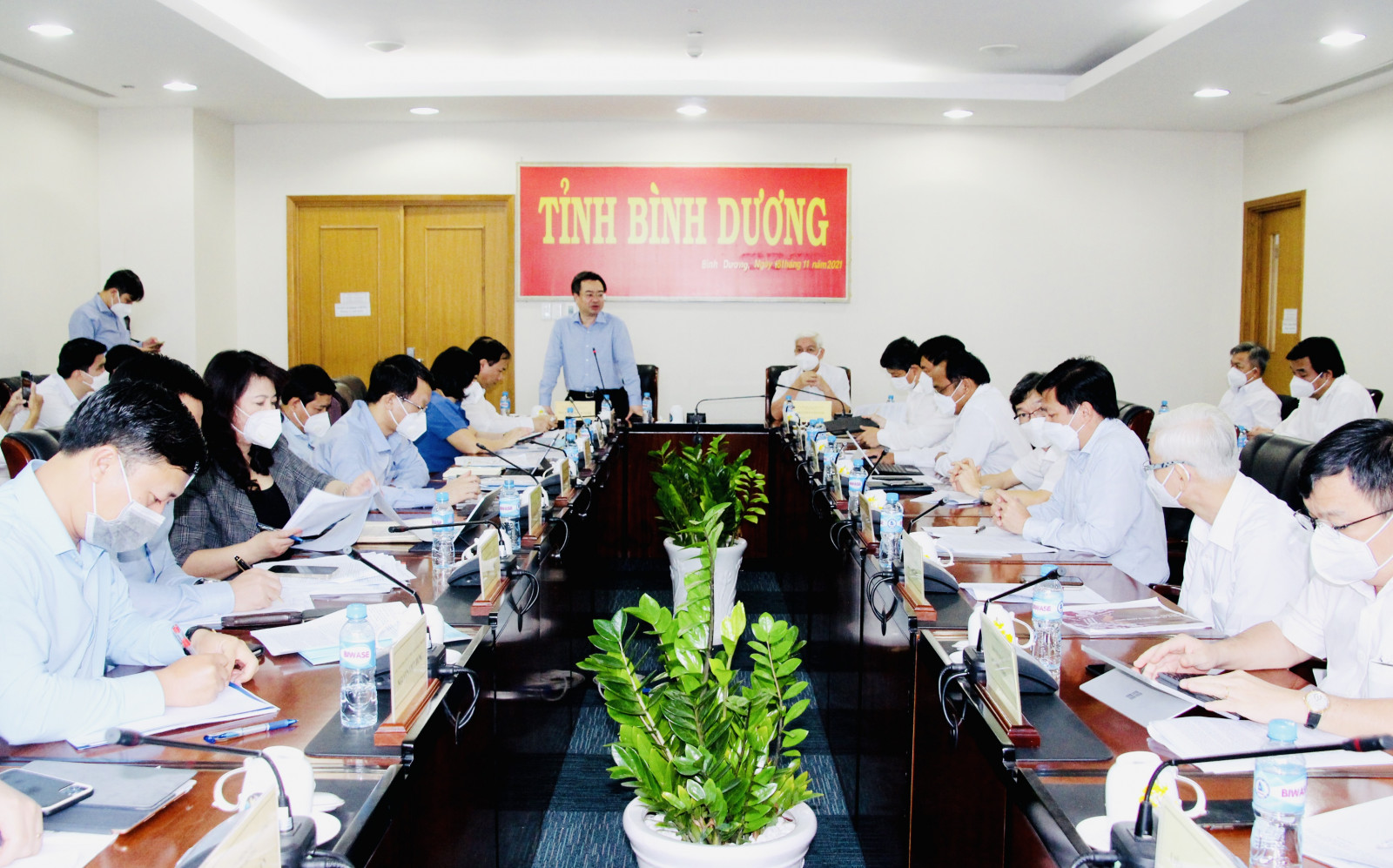 Bộ trưởng Bộ Xây dựng Nguyễn Thanh Nghị phát biểu tại buổi làm việc với lãnh đạo tỉnh và các sở ngành tỉnh Bình Dương