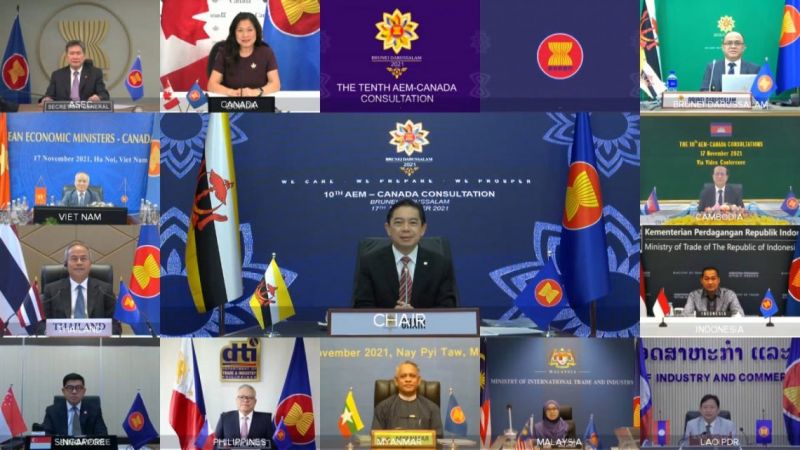 Ngày 17/11, Hội nghị tham vấn Bộ trưởng Kinh tế Hiệp hội các quốc gia Đông Nam Á (ASEAN)-Canada (AEM) lần thứ 10 đã diễn ra theo hình thức trực tuyến. Ảnh: asean.org