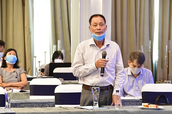 Ông Võ Đình Đáp, chủ tịch Hiệp hội cá ngừ Việt Nam phát biểu
