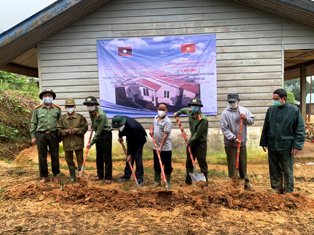 Lễ khởi công xây dựng trụ sở công an tại Bản Ka Lô (Lào)- Ảnh CA cung cấp