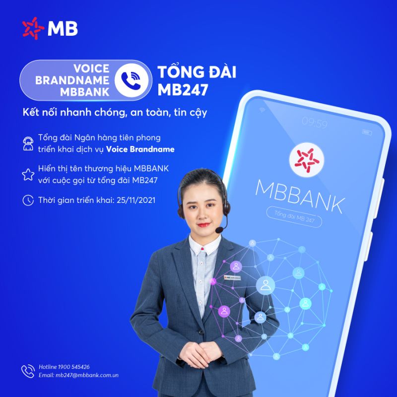 MB247 tự hào là Tổng đài ngân hàng tiên phong triển khai giải pháp hiển thị tên thương hiệu tại Việt Nam