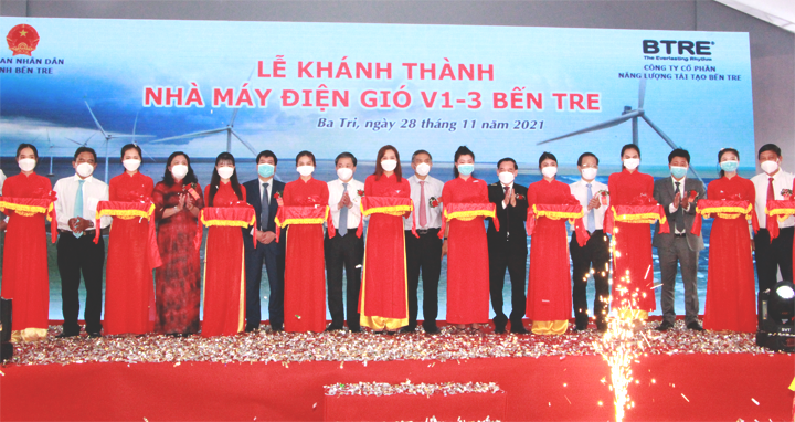 Bến Tre: Khánh thành nhà máy điện gió V1-3 với công suất 30 MW