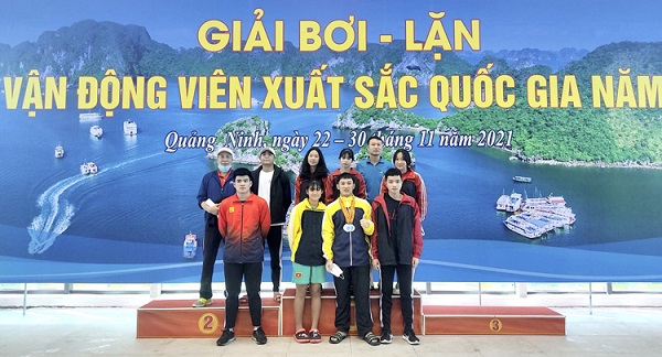 Đoàn Phú Thọ kết thúc Giải Bơi - Lặn các VĐV xuất sắc Quốc gia năm 2021 với 5 huy chương các loại